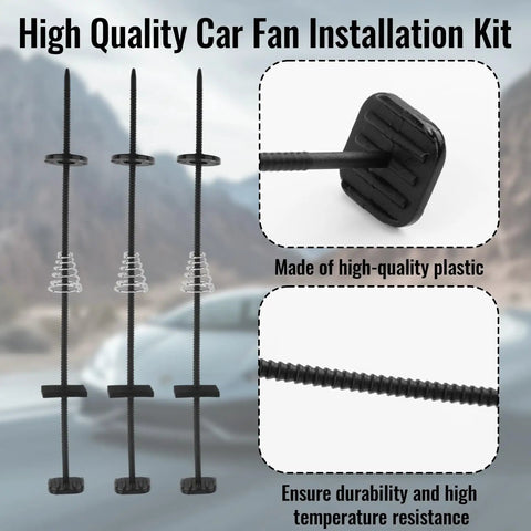 Eight Set Radiator Fan Zip Ties Kit With 160 Pieces For Universal Car Engine Cooling Mounting, close-up details of components.