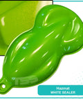 Professional Grade Auto Paint Basecoat One Full Gallon Ready To Spray Right Outta The Can With Integrated Slow Reducer For Seamless Car Refinishing And Super Clean Finish in vibrant green color swatch.