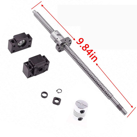SFU1605 250mm Ball Screw Kit With 16mm Rod Metal Deflector Nut End Supports BK12 BF12 CNC Coupler components