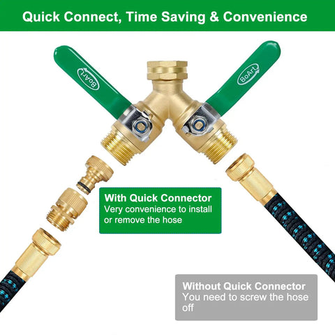 Solid Brass Garden Hose Quick Connector Set Three Quarter Inch Fittings No Leak Easy Connect Male And Female 6 Pack