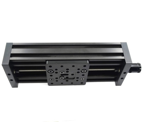 300mm 4080U Screw Slide Table Linear Actuator Kit for 3D Printers and CNC Routers, black aluminum alloy, top view