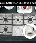 5 Pack Beefed Up Gas Stove Knobs Replacement For JGP3030SL1SS JGP3030SL2SS Cooktop Knobs Two By One Point Eight Inch Size With AP6301265 4585904