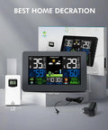 Indoor Outdoor Weather Station With Wireless Thermometer And Remote Sensor, Large 7.5 Inch HD Display, Home Weather Station