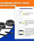 Heavy Duty 28mm Gas Lift Cylinder Removal Kit For Office Chairs, 700lb Rated Steel Construction with instructions and tools