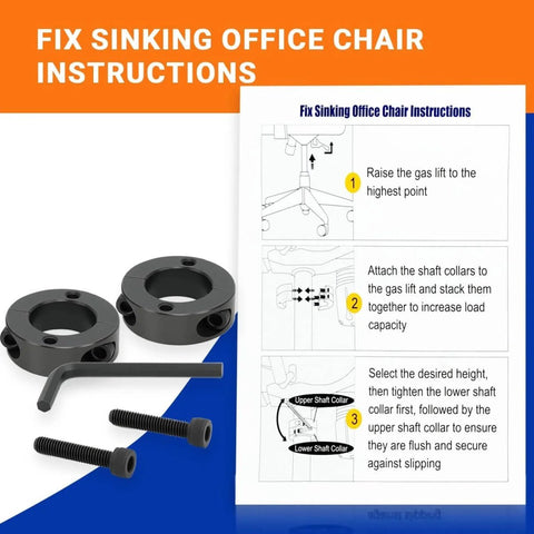 Heavy Duty 28mm Gas Lift Cylinder Removal Kit For Office Chairs, 700lb Rated Steel Construction with instructions and tools