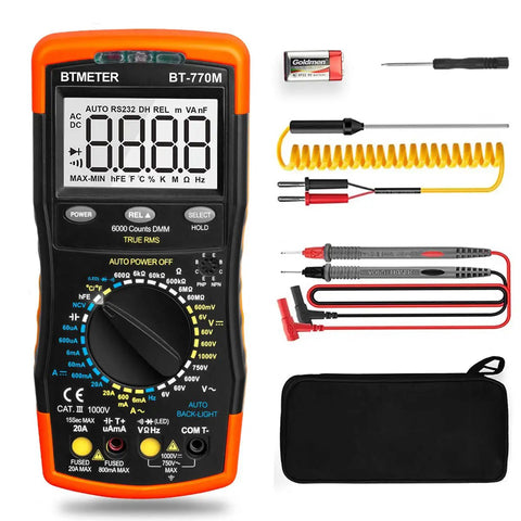 6000-Count True RMS Digital Multimeter With Auto And Manual Ranging, Durable Electrical Meter for voltage and current testing