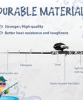 Kids Telescopic Fishing Pole Kit For Beginners with fiberglass and steel materials, featuring split grip EVA handle and reel seats.