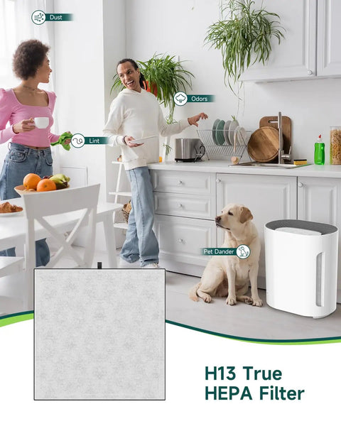 2 Pack H13 True HEPA Replacement Filters For PureZone Air Purifier Include 2 Filters And 2 Prefilters in kitchen setting