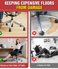 Image showcasing Premium Office Chair Glides Replace Swivel Casters With Slick Stationary Fixed Feet. Floor protection and fall risk reduction.