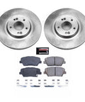 PowerStop front brake kit: 2 rotors, 4 ceramic pads, hardware for Hyundai Santa Fe Sport 2013-18 / Kia Sorento 2014-20