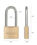 Outdoor Weatherproof Padlock With Long Stainless Steel Shackle And Solid Brass Body for Sheds Fences Storage Units and Gym Lockers