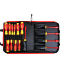 Insulated Screwdriver Set For Electricians Slotted Phillips And Inch Drive 1000 Volt Rated 15 Piece With Soft Grip Handle