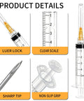 5ml Luer Lock Syringe Set With 25G 1 Inch Needle Individually Blister Sealed Pack Of 20 Durable Plastic Body Sterile Lab Supplies For Research And Craft Projects Not For Medical Use, clear scale and sharp tip