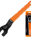 Universal Adjustable Pin Wrench For Angle Grinders And Power Tools With No Hassle Twist Knob Adjustment, black and orange handle.