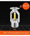 Ace Five Pack Fire Sprinkler Heads With Up And Down Spray Pattern For Hassle Free Ceiling Install DN15 79C Activation Big Time Emergency Readiness Built Different, showing a DN15 79° down spray sprinkler with yellow indicator.
