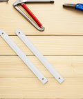 Two white rails from Three Pack Plastic Drawer Slides For Cabinets And Cupboards, Easy Install, Smooth Quiet Performance, White Rails With Fasteners