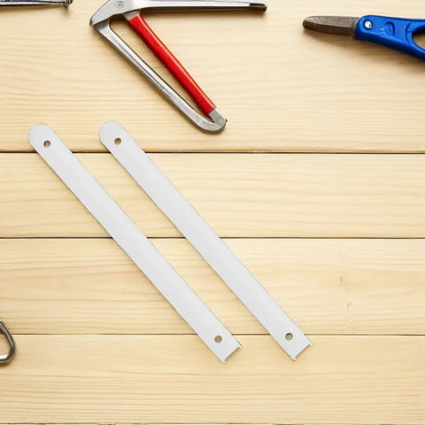 Two white rails from Three Pack Plastic Drawer Slides For Cabinets And Cupboards, Easy Install, Smooth Quiet Performance, White Rails With Fasteners