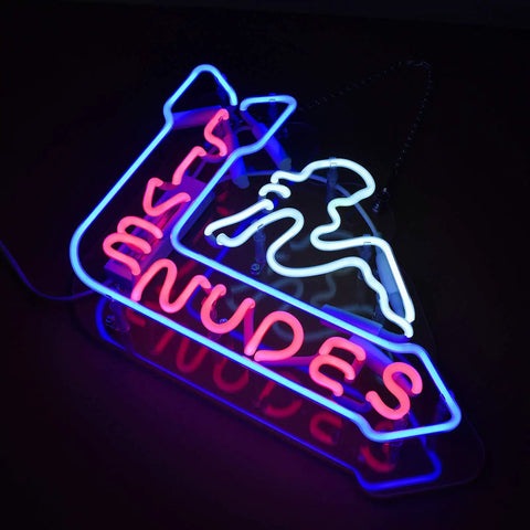 Live Nudes Neon Sign For Bars And Home Glass Neon Lights On Acrylic Backing Preassembled Wall Decor 16x12 Inches