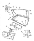 Diagram of Two Piece Top Shelf Rear Back Window Glass Lift Supports Built Tough Gas Shock Struts for 1994-1998 Jeep Grand Cherokee