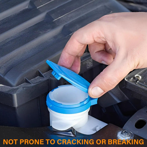 Porsche Cayenne Washer Fluid Reservoir Cap Cover Direct Fit Plastic Cap For Windshield Washer Fluid Replaces 3Q0955455 Fits 2003 To 2018 Cayenne And 2015 To 2024 Macan Easy Install No Fuss Replacement Part installed on reservoir.