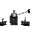 AXA Machinist Core Quick Change Wedge Tool Post Set with wedge type post and two holders for 12 inch swing lathes, precision ground.