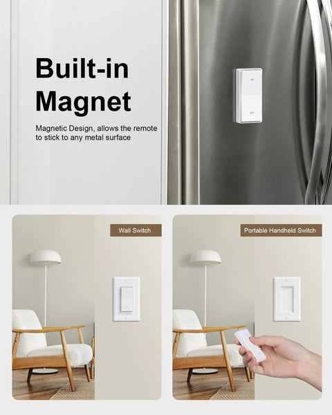 Remote Control Outlet With Decorator Rocker Wall Switch 200 Foot Range Wireless Light Switch For Lamps And Household Appliances