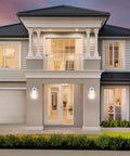 Two Pack Motion Sensor LED Outdoor Wall Lights Dusk To Dawn Exterior Lanterns Matte White Waterproof Front Porch Lights
