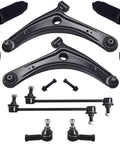 Mitsubishi Front Suspension Kit 10 Piece Upgrade For Lancer 08-17 And Outlander 07-20 Outlander Sport 2011-2022 RVR includes control arms, tie rods, sway bars and boots.