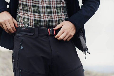 Durable Mountain Rescue Belt With Two Integrated Rescue Reflectors Flexible Nylon Strap And Sturdy Metal Buckle Boost Your Backcountry Gear Visibility To Help Over 950 Pros shown on pants