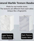 Lux Marble Wastebasket Real Stone Trash Can Rectangular Luxury Durable Bathroom Home Office Living Room Garbage Container With Sleek White Marble Look And Easy To Clean Finish, featuring natural marble texture options.
