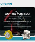 4 Pack Mixer Worm Gear And Carbon Brush Replacement Kit For Stand Mixers, yellow gear with KitchenAid mixer