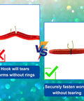 Comparison of worm rigging with and without Dual Wacky Rig Tool Set With 320 Elastic O Rings And Wacky Worm Rig Kit.
