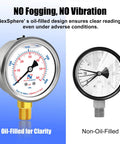 Top Notch Pro Grade Pool And Home Pressure Gauge 0 To 60 PSI With Two And A Half Inch Dial Glycerin Filled Stainless Steel Case