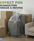 Big Clear Storage Bags Six Pack Extra Large 40 By 60 Inches Waterproof See Through Plastic Bags With Zip Ties Heavy Duty Cover