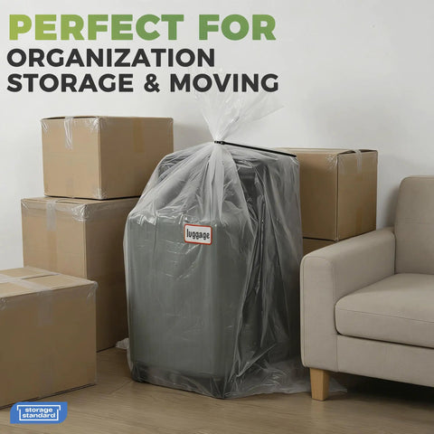 Big Clear Storage Bags Six Pack Extra Large 40 By 60 Inches Waterproof See Through Plastic Bags With Zip Ties Heavy Duty Cover