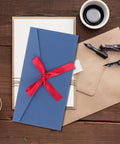 Retro Invitation Envelopes Set, 10 Pack, 22x11cm, 250gsm Kraft Paper Envelopes with red ribbon for greeting cards and party invitations