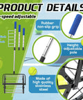 No Bending Over Tennis Ball DinkBall Roller Picker For 1.5 To 3 Inch Balls Quick Rolling Ball Retriever details