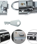 Super Tight Fit Metal Hasp Buckle With Key For Suitcase, Locker, Cabinet Doors, Desk Drawers And Tool Chests To Keep Stuff Locked And Safe Today chrome lock