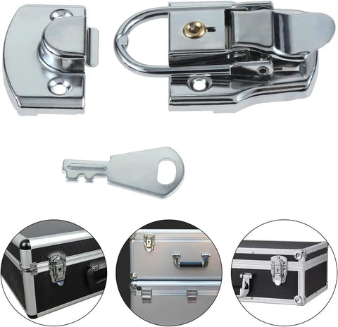 Super Tight Fit Metal Hasp Buckle With Key For Suitcase, Locker, Cabinet Doors, Desk Drawers And Tool Chests To Keep Stuff Locked And Safe Today chrome lock