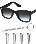 Premium Replacement Sunglasses Screws With Screwdriver For Rayban Frames Stainless Steel Hinge Kit with black sunglasses and silver screws