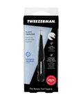 Slant Tweezers For Eyebrows In Midnight Sky Finish, Pro Quality Brow Shaping Tool With 25 Degree Slant Tip Packaging