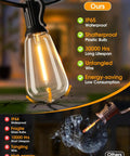 Comparison of IP65 weatherproof and shatterproof ST38 Edison bulb vs. fragile glass bulb for outdoor use