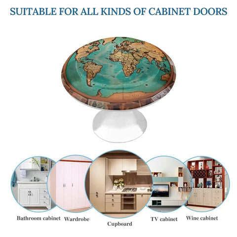 2 Pack Stainless Steel Cabinet Knobs With Screws For Kitchen Cabinets And Drawers Rust Resistant Durable Metal Drawer Pulls With Easy Install Modern Furniture Hardware, globe print