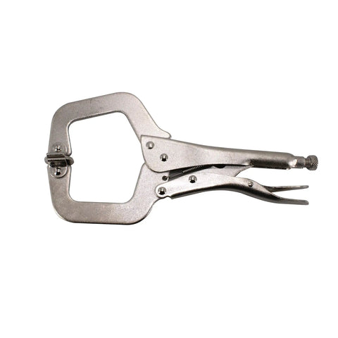 11 Inch Swivel Pad Locking C Clamp Pliers Set Of 10 Heavy Duty Heat Treated Steel With Nickel Plating For Rust Resistance