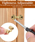8mm Hidden Brass Barrel Hinges Set For DIY Jewelry Boxes And Small Wooden Boxes, 180 Degree Concealed Cabinet Hinges In Solid Brass With Rust Resistant Gold Tone Finish, Includes 4 Hinges being installed in wooden surface