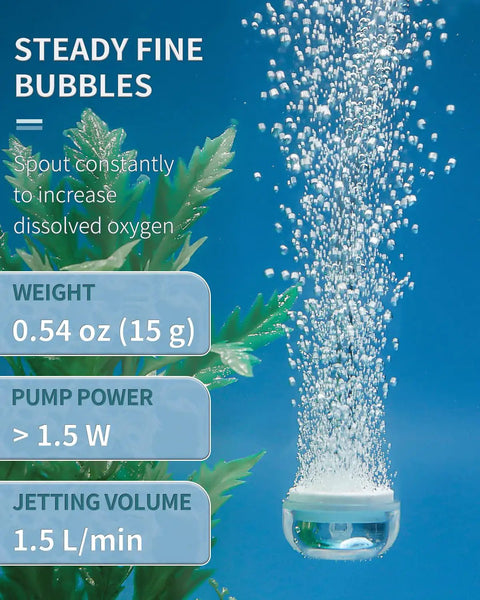1 Inch Aquarium Air Stone Disc That Delivers Tiny Bubbles To Boost Oxygen In Small Fish Tanks, A Quiet, Consistent Bubbler Kit With Accessories Included, Pump And Tubing Not Included, Jetting 1.5 Liters Per Minute, 3/16 Inch ID Tubing, fine bubbles
