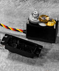 HS-625MG Heavy Duty Competition Servo with exposed all-metal helical gear train, 158 oz-in torque at 6V for RC cars and planes.