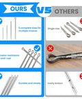 Comparison of cotter pin assortment kit with 20 pieces of 304 stainless steel hairpin clips and standard pins