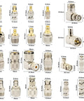 22 Piece SMA To BNC UHF Antenna Adapter Kit For Ham Radio CB Radio Scanner And SDR Coaxial RF Connectors arranged in grid.