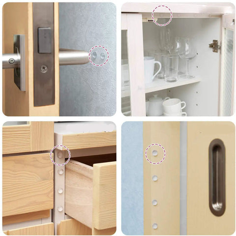 Self Adhesive Clear Drawer Bumpers 6mm By 2mm Pack Of 100 For Cabinets Cupboards Furniture Laptops And Tables Anti Slip Noise Dampening Tiny Rubber Feet That Stay Put used on doors and cabinets